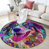Colorful Dog,Round Area Rug,Carpet Rug for Living Room Bedroom Sofa Playroom Decor,Non-slip Floor Mat