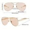 Ladies' Oversized Circular Pilot Fashion Glasses Large Square Gold Metal Retro Pilot Glasses Daily and Special Occasions Wear