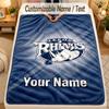 Flannel BlanketLeeds Rhinos Custom Name Text Personalized Soft Warm Throw Blanket Home Decor Gift