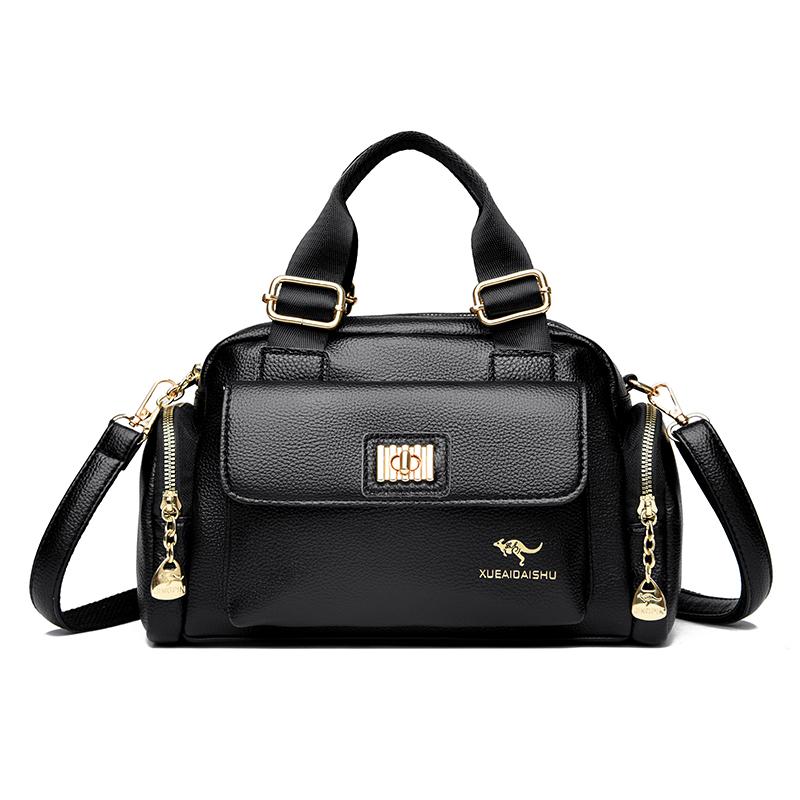 

Оригинальный бренд Мягкая искусственная кожа Повседневные сумки-тоут Женские сумки Женская наплечная сумка-мессенджер через плечо Большая вместимость Sac A Main чёрный