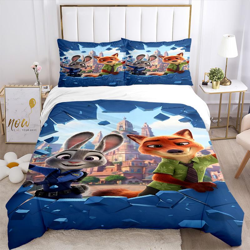 Zootopia Heroes Unite Print 3Pcs Bedding Setduvet Cover With 2 Bedropillowcase Home Birthday Gift