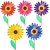 Colorful Sunflower Windmills Wooden Pole Outdoor Decoration Site Layout Pinwheels