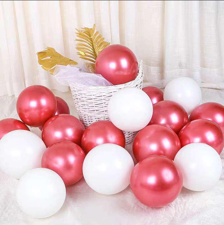 Metallic Red Gold Balloon Set for Weddings and Celebrations
