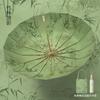 Floral 32-Bone Folding Women's Umbrella with Sun & Rain Protection