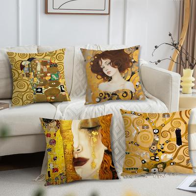 Gustav Klimt Olejomalba povlak na polštář Pohovka Obývací pokoj Ložnice Opěrka hlavy Opěrka zad Polštář Čtvercový polštář Polštář na zdřímnutí