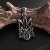 Poseidon Trident Necklace Ukrainian National Emblem Pendant Suitable for Men\\\\\\\\'s Retro Personalized Jewelry