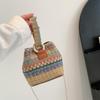 2025 Spring New Woven Bucket Bag Chain Bag Casual Armpit Bag Versatile Straw Woven Shoulder Oblique Span Bag