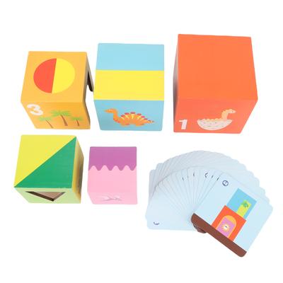 Wooden Stacking Box Toy Animals Colors Cognition Nesting Blocks for Kids Early Education Parent Chil