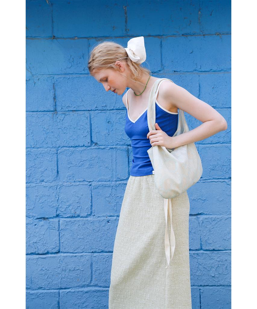 Forev Melange Knit Long Skirt - Sage Green