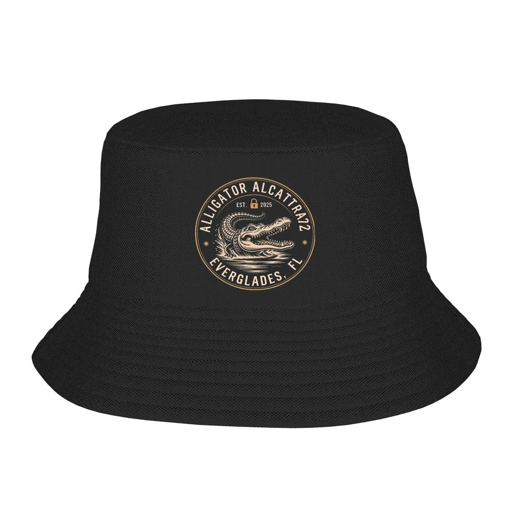 Alcatraz of Alligators Funny Animal Bucket Hat For Unisex Women Fisherman Hats Korean Beach Travel Caps Soft Fold Outdoor Sun Hats