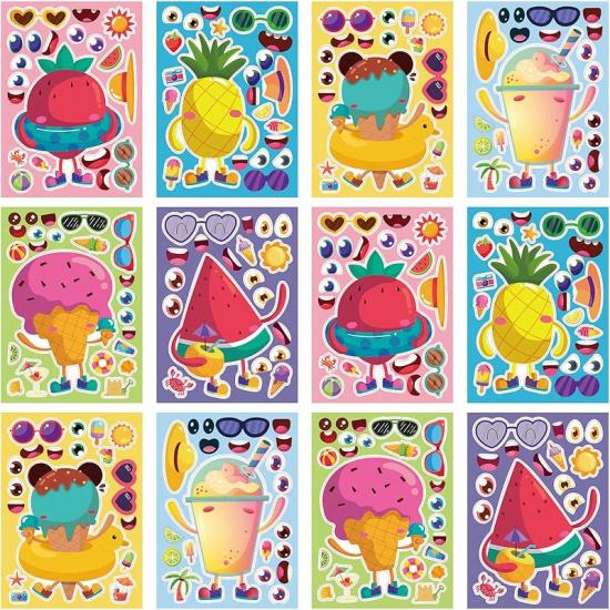 24 Sheets 8.27''×5.9'' Make Your Own Robot Stickers for Kids Toddlers, Make a Face Stickers for Kids Party Favors Activities