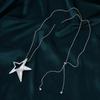 Y2K Hollow Five-pointed Star Pendant Necklace for Women Egirl Korean Fashion Punk Sweater Neck Chain Trend Jewelr