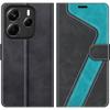 Coque pour Xiaomi Redmi Note 14 5G, Protection Antichoc Anti-Rayures Antichoc Effet Cuir Bleu