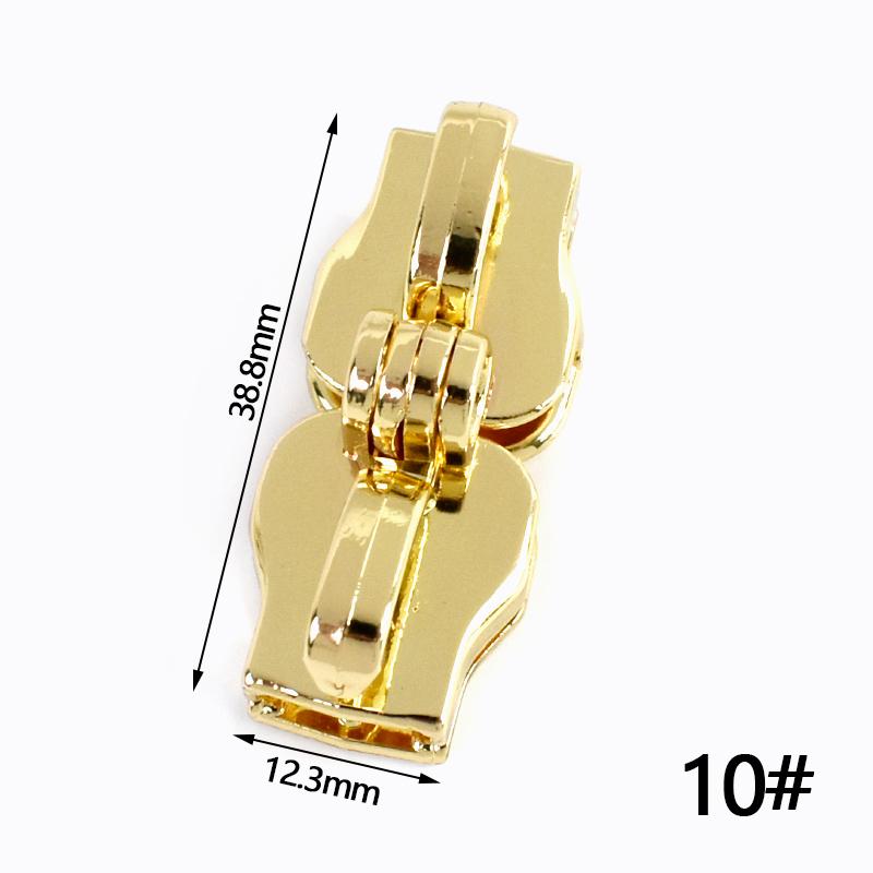 2/5/10Pairs 5# 8# 10# Lockable Nylon Zipper Sliders Double Hole Safety Zip Lock for Luggage Zips Puller Closure Repair Accessory