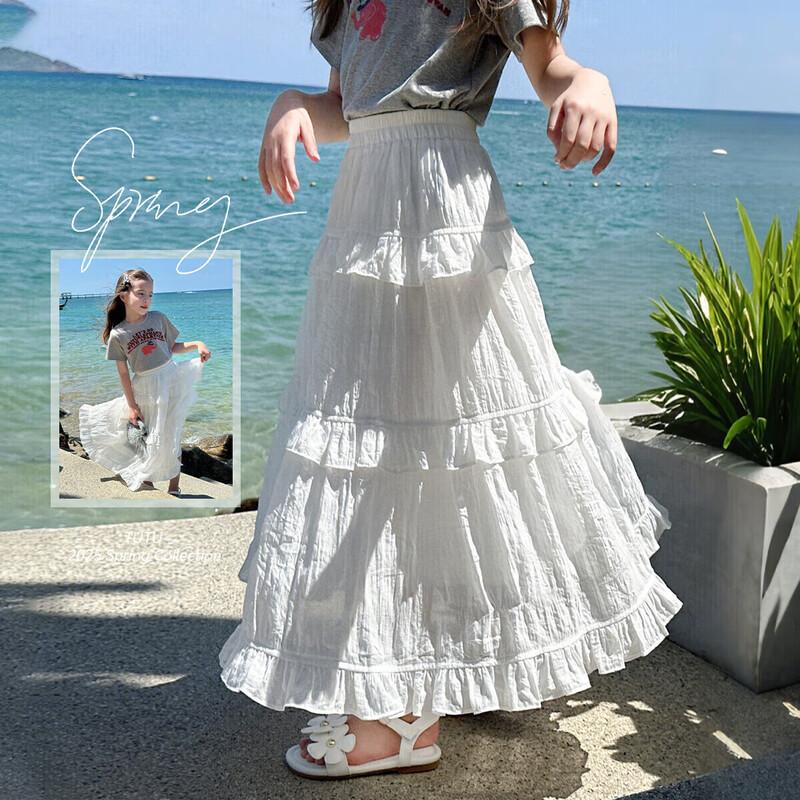 TuTu XiaoXiang Girl s High-Waist A-Line Puffy Skirt 130cm
