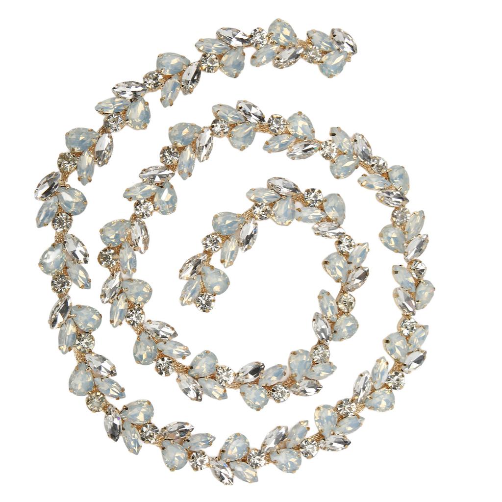 1yd Rhinestone Flower Chain Shiny Colorful Exquisite Workmanship Color Horse Eye Drop Rhinestone Chain for Decor