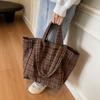 Women's Large Capacity Tote Bag Plaid Handbag Commuter Shoulder Bag