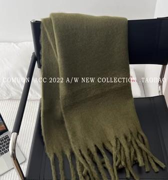 Solid color thickened lengthened scarf women's autumn and winter new Korean version winter student versatile shawl scarf pink