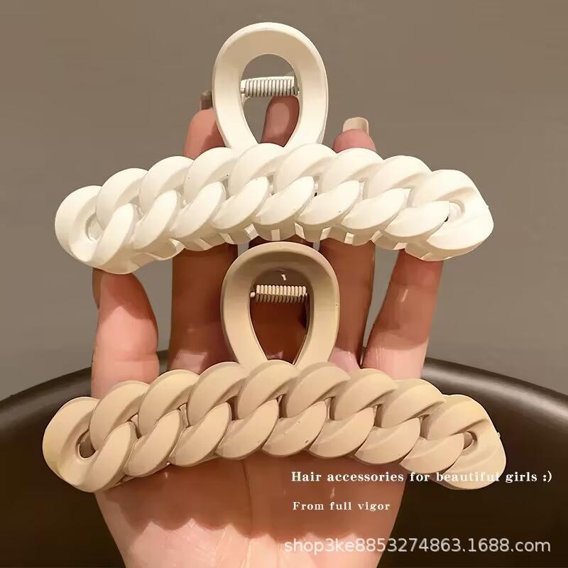 Premium Milk Coffee Color Grab Clip Hairpin French Shark Clip for Women's Back Head