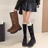 Yueyu Versatile Miu Boots Women's 2025 New Strap High Knight Boots Square Head Buckle But Knee Boots