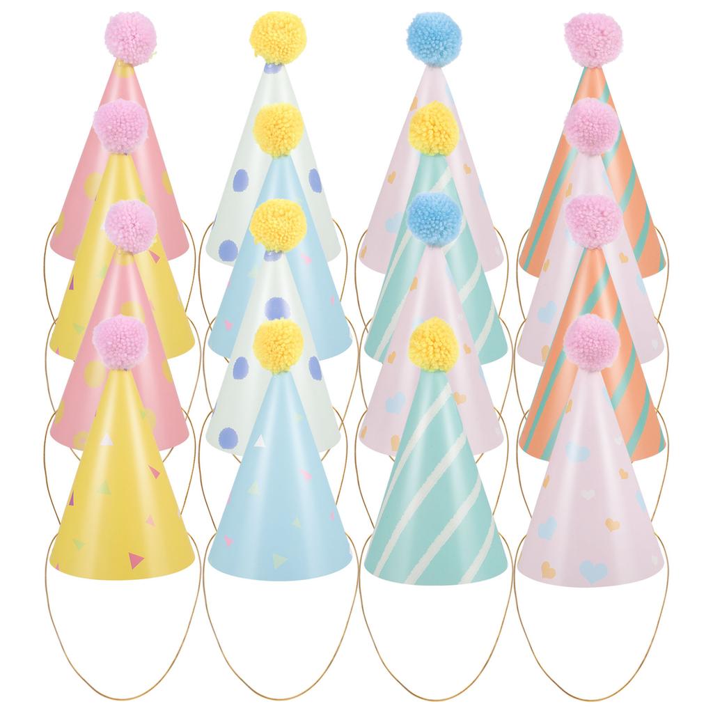 16 Pcs Clothing Birthday Hat Child Grad Cap Tassel Paper Graduation Photo Booth Props