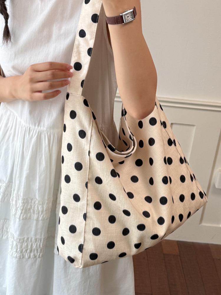 2026 Korean Style Polka Dot Underarm Handbag - Women's Versatile Niche Design Tote & Shoulder Bag