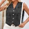 Women's Comfortable And Fashionable Denim Casual Short Vest Cardigan, Camisole Top, Vest