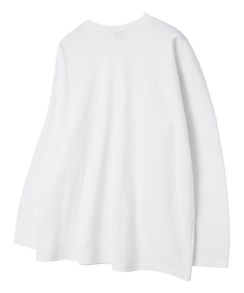 UNION GARMENTS Plain Loose Fit Long Sleeve T-Shirt White [Basic Or Ribbed]