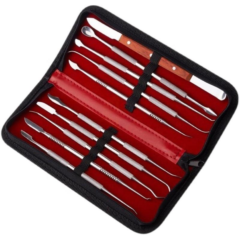 10 PCS Wax Carving Tools Dental Waxing Instruments with Case, Stainless Steel Wax Carvers Set
