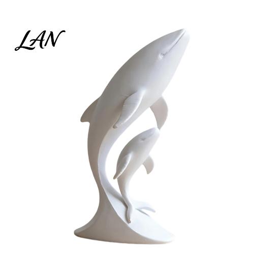 Modern Minimalist Home Accents 3D Printed Whale Ornaments, Mother And Child Figurines, Statue for Desktop Double Sculpture Office Decor Artistic