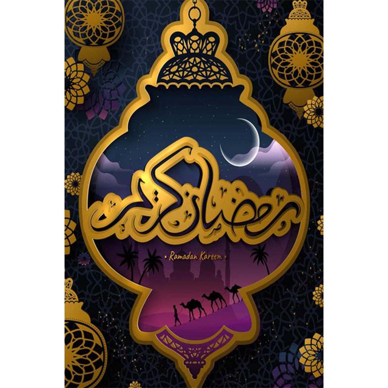 Алмазная Ислам Мусульманская Луна Благословение Алмазная Вышивка Религиозная 5d Diy Алмазная Картина Праздничный Подарок Full Round 40x50CM