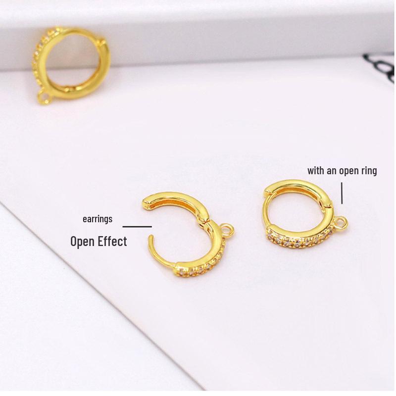 Zircon Circle Earrings: Hoop, Stud, Clip, and Hook Jewelry Making Accessories