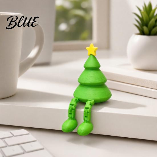 Matte Finish Tree Decor Christmas Figurine with Articulated Legs 3D Printed Xmas One-piece