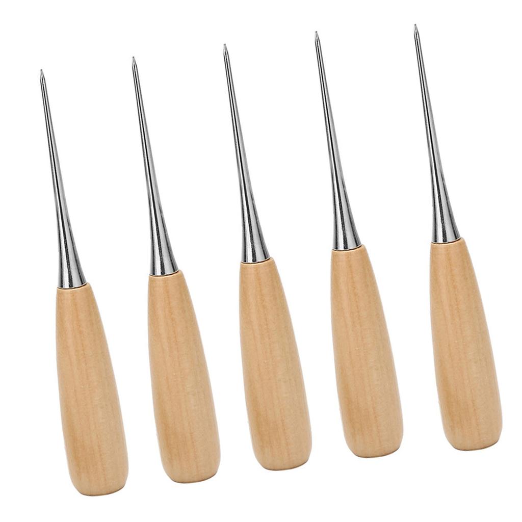 Professional Shoemaking Tool Ergonomic Wood Handle Awl For Leatherworking And Crafting Accessories