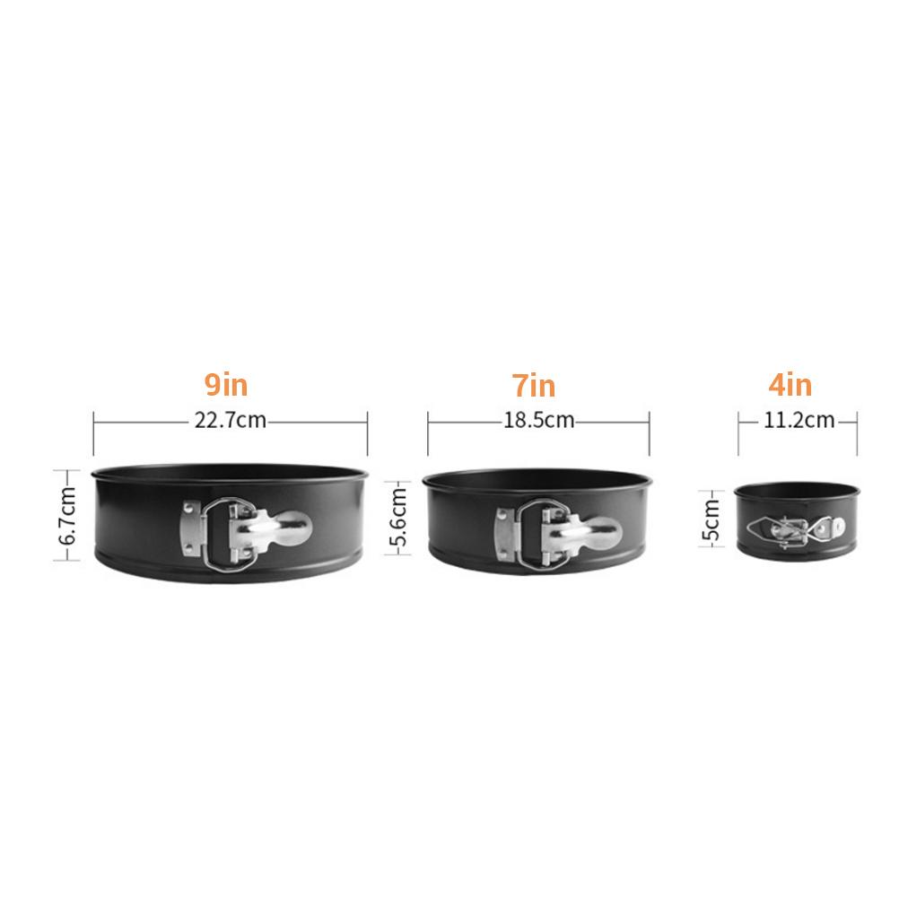 3Pcs Springform Cheesecake Pan Set Non Stick Leak Proof Cake Bakeware