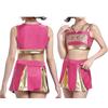 Womens Sexy Cheerleading Dance Costume Short Skirt Set Performance Competition