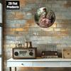 Vintage 2D Plane Round Wood Board Wall Art 8x8, Retro Woman Painting Metal Sign for Home Decor Kitchen Cafe Bar Living Room