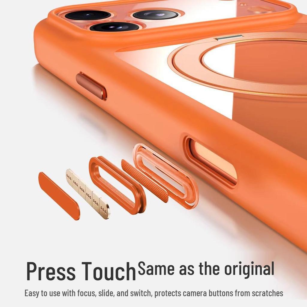 iPhone 17 Pro Max Case with Rotating Magnetic Stand and Full Coverage Lens Protection