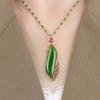 Original design beauty waist jade temperament fashion necklace personality imitation jade Internet celebrity explosion light luxury sweater chain