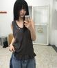 Mimdeowodeulobeu Dot Frill Ribbon Sleeveless_Charcoal
