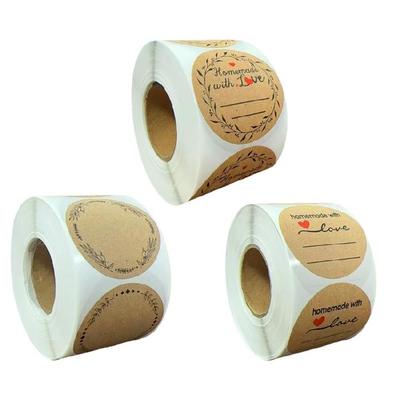 Pack of 500 Adhesive Labels Round Sticker for Labelling Homemade Gift Decoration for DIY Baking Envelopes Wedding Gift