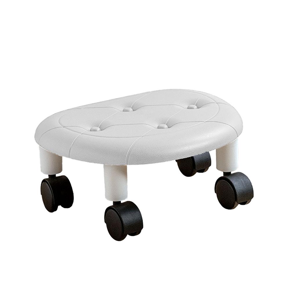 Low Roller Seating PU   Plastic Structure Movable   Wheels Stool for Living Room Baby Room