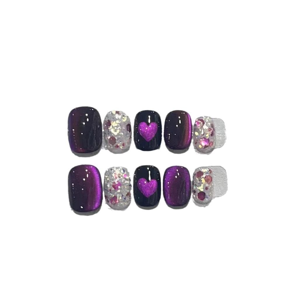 New Style of Wearing Armor Handmade Japanese Short High-end Ins Style Armor Shiny White Nail Art