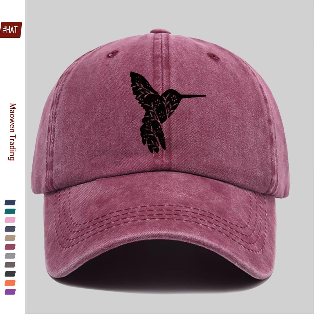 Pc Hummingbird Silhouette Printed Baseball Cap Trucker Style Sun Hat Comfortable Lightweight Papa Cap Dad Mom Beach Party De