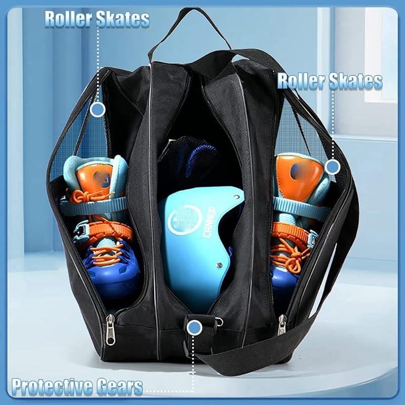 Oikabio Ice Skating Bag, Roller Skating Bag with Adjustable Shoulder Strap, Outdoor Skating Bag for Girls, Boys, and Most Adults
