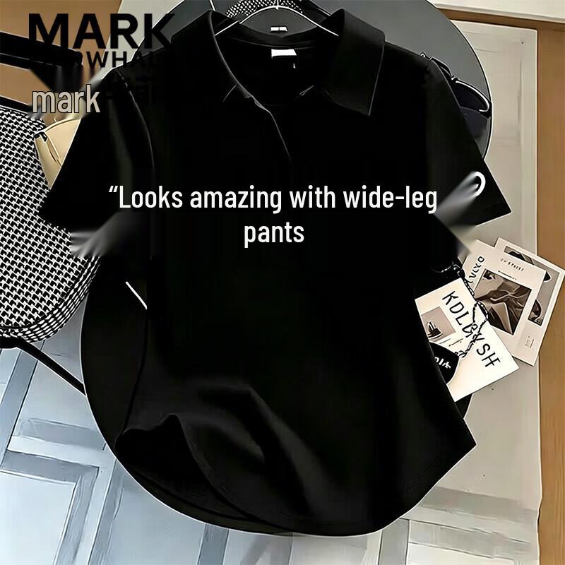 MARK FAIRWHALE Women s Pure Cotton Polo Neck Short Sleeve T-Shirt S