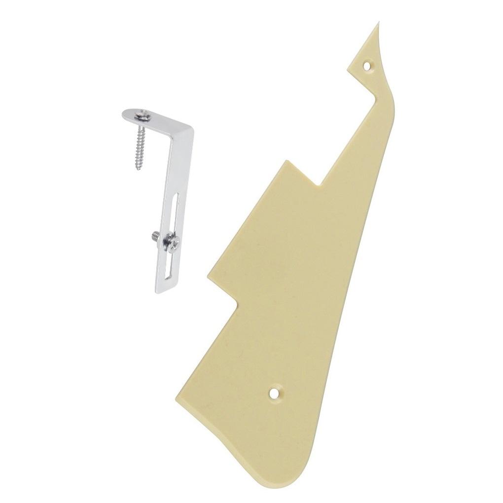 FLEOR Set of Cream 1Ply Guitar Pickguard LP and Metal Bracket for Electric Guitar Parts
