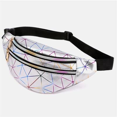 Laser Taille Taschen Frauen Silber Fanny Pack Männlich Weiblich Gürtel Tasche Schwarz Geometrische Brust Packs Laser Telefon Beutel Unisex