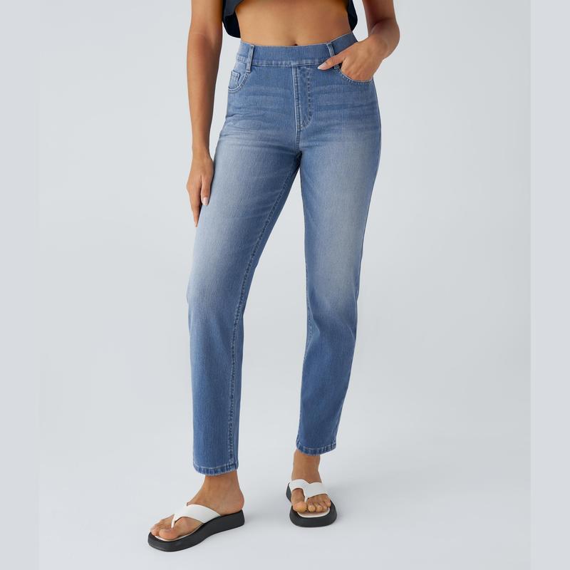 D 35021 European & American High-Waisted Yoga Jeans - New Style Cross