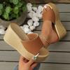 Fashion Wedges Slippers Women 2025 New Summer Sandals Roman Fashion Sandals Bottom Casual Comfortable Beach Shoes Women Slides Women